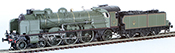 French Steam Locomotive Class 231D of the PLM, simple smoke stack, without smoke deflectors, Fives-
